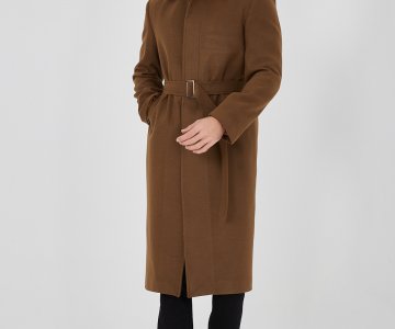 Taba Kemer Detaylı Erkek Kaban