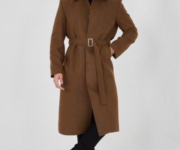 Taba Kemer Detaylı Erkek Kaban